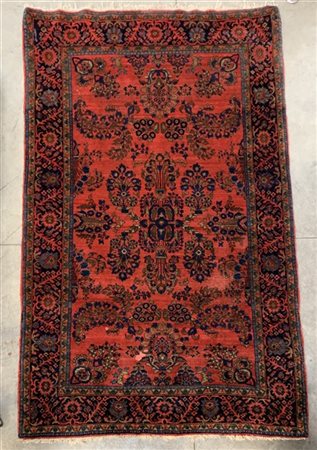 Tappeto Sarouk, Persia, secolo XX, decoro floreale sparso nei toni del blu, mar