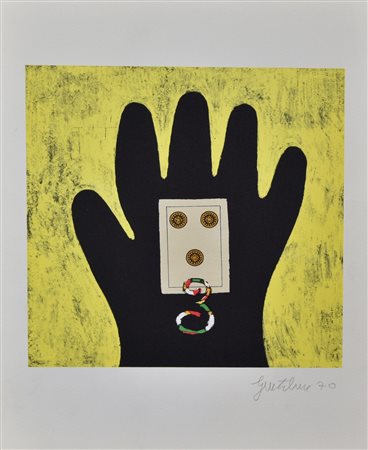 Franco Gentilini SENZA TITOLO riproduzione litografica su cartoncino, cm...