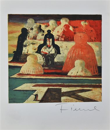 Salvatore Fiume LETTERA K riproduzione fotolitografica su cartoncino, cm...