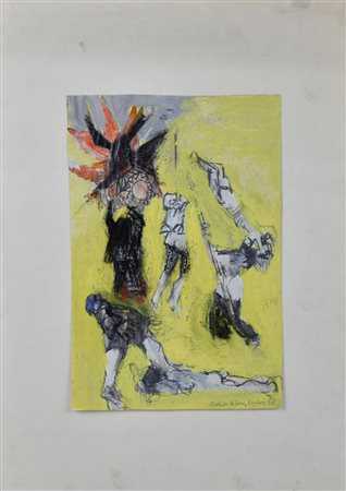 Tino Vaglieri STUDIO PER LA GUERRA tecnica mista su carta, cm 30x20 firma,...