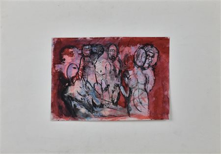 Tino Vaglieri PERSONAGGI tecnica mista su carta, cm 18x25 firma e data...