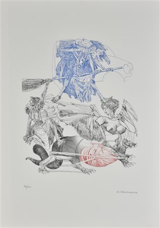 Walter Cremonini SENZA TITOLO incisione su carta, battuta cm 44,5x32, su...