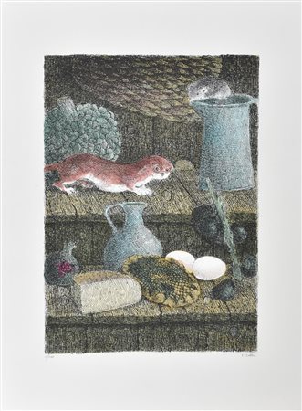 Enzo Bellini SENZA TITOLO litografia su carta, cm 70x50; es. 1/100 firma