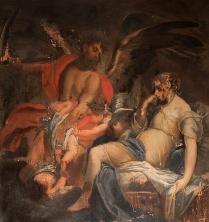 Scuola dell'Italia settentrionale, secolo XVII - Scena allegorica con Venere, Cupido e il Tempo