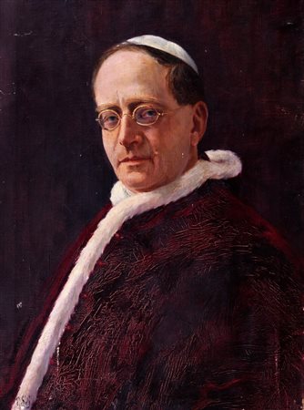 Scuola italiana, secolo XX - Ritratto del Papa Pio XI, al secolo Ambrogio Damiano Achille Ratti, pontefice dal 1922 al 1939