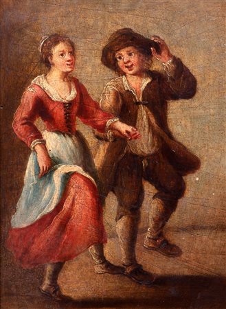 Scuola dell'Italia settentrionale, secolo XVIII - Coppia di popolani che ballano