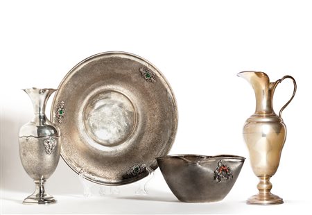 Lotto di 4 oggetti in argento