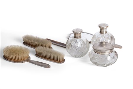 Servizio da toeletta in argento e cristallo, XX secolo