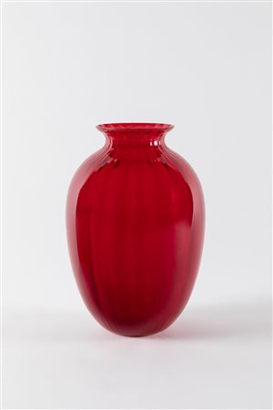 Vaso in vetro rosso