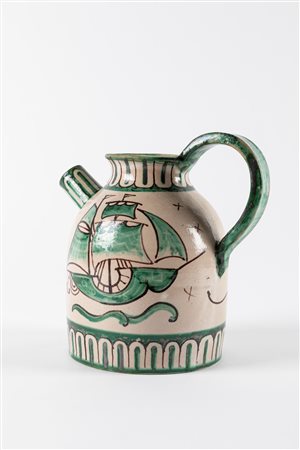 Brocca in ceramica, manifattura di Vietri