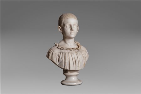 Scuola italiana, secolo XIX - Ritratto di fanciullo a mezzo busto