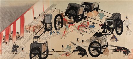 Scuola di Kanu, Giappone secoli XVIII - XIX - Scena di vita a palazzo