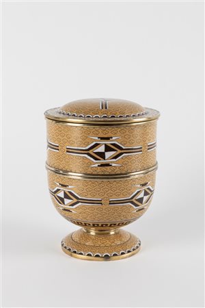 Vaso cloisonné a motivi geometrici, con coperchio, Giappone secolo XX