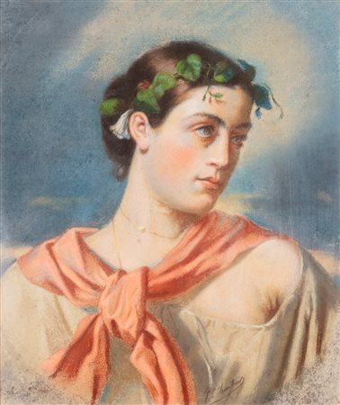 Scuola francese, secolo XX - Giovane donna come baccante