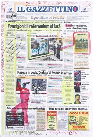 SCHARF KENNY (n. 1958) Senza titolo. 2001. Tecnica mista su carta. Cm...