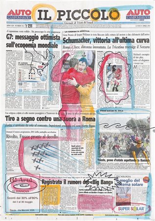 SCHARF KENNY (n. 1958) Senza titolo. Tecnica mista su carta. Cm 52,5x37,5....