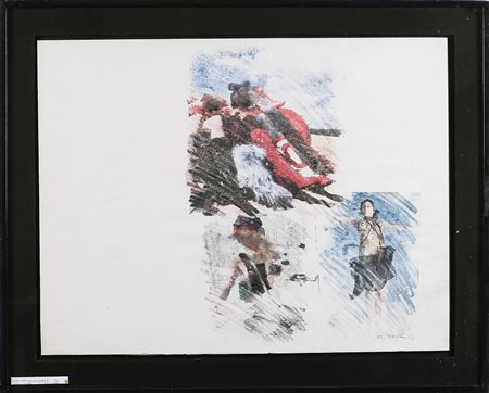 ROTELLA MIMMO (1918 - 2006) Senza titolo 1972. Frottage. Cm 50x65....