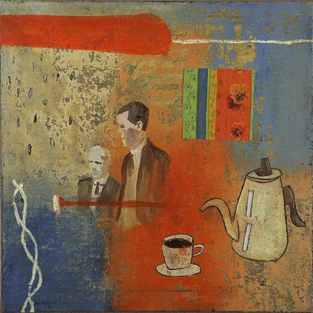GIOVAGNOLI LUCA (n. 1963) Trovarono un accordo. 2003. Tecnica mista su tela....