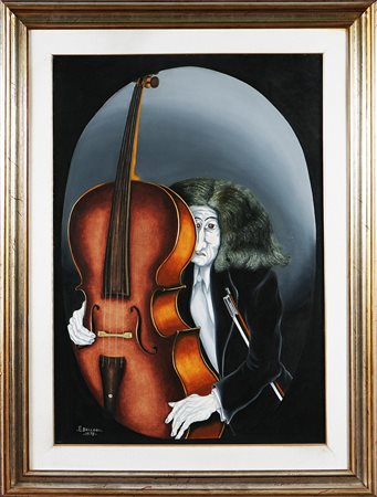 BELLODI EDOARDO (1920 - 2000) Portrait. 1975. Olio su tela. Cm 100x70. Al...