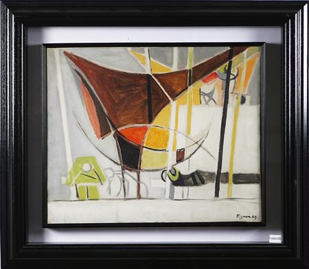 PIGNON EDUARD (1905 - 1993) Ostenda. 1949. Olio su tela. Cm 60x73. Firma e...