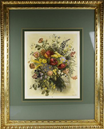 COMPOSIZIONE FLOREALE stampa su carta, cm 103x83