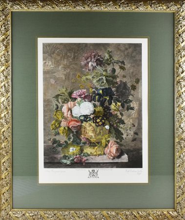 COMPOSIZIONE FLOREALE stampa su carta, cm 90x74