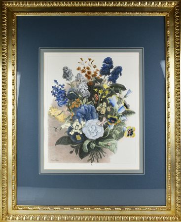 COMPOSIZIONE FLOREALE stampa su carta, cm 103x83