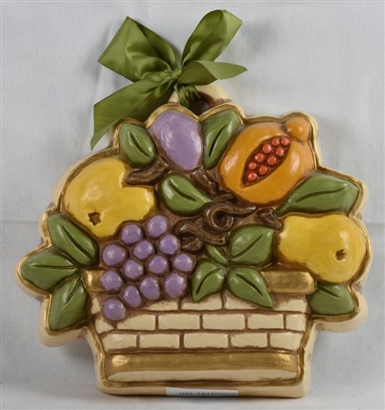 FORMELLA GRANDE THUN CON CESTO DI FRUTTA cm 27x28