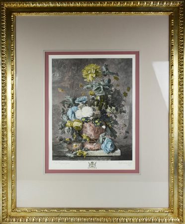 COMPOSIZIONE FLOREALE stampa su carta, cm 108x88