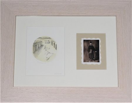 Olinsky SPARTACUS tecnica mista su carta, cm 26x36 firma in cornice L'opera...