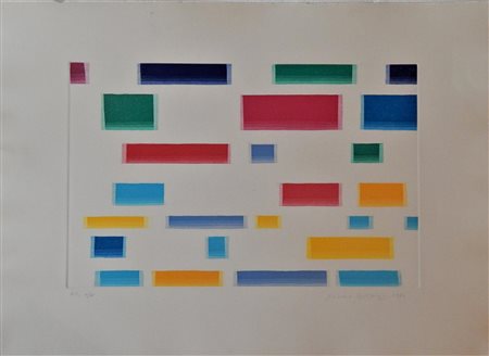 Piero Dorazio SENZA TITOLO incisione acquaforte acquatinta, cm 31,5x50, su...