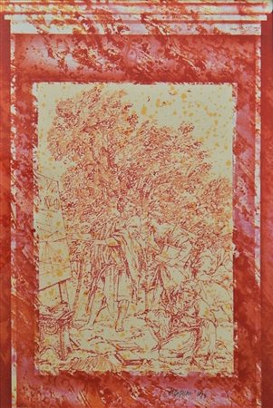 Fernando De Filippi SENZA TITOLO litografia, cm 68x46,5 firma eseguita nel...