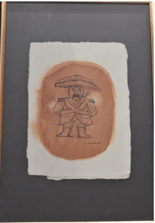 Salvo Lombardo SENZA TITOLO tecnica mista/acquarello e china, cm 37x26 in...