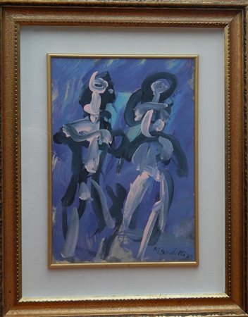 Pompilio Mandelli SENZA TITOLO olio su tela, cm 30,5x22 firma L'opera e'...