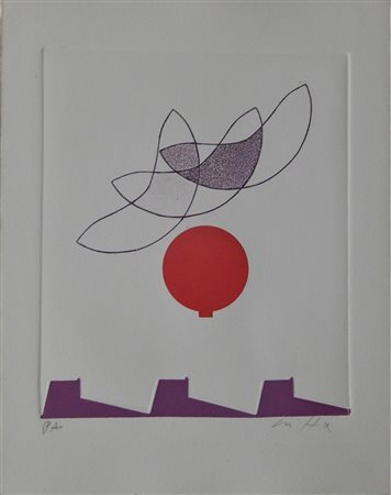 Roberto Crippa SENZA TITOLO acquaforte acquatinta, cm 29,5x17,5 su foglio cm...