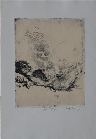 Walter Piacesi SENZA TITOLO acquaforte cm 30,5x24 su foglio cm 54x39 es....