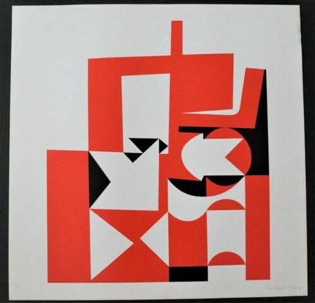 Anthony Hill SENZA TITOLO serigrafia su carta, cm 68x68 proveniente dalla...