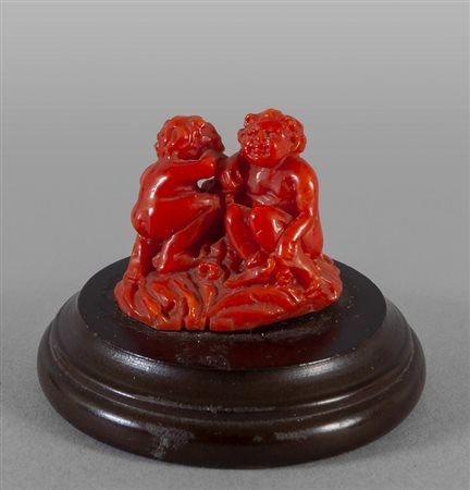 Due fauni, scultura in corallo, Trapani 