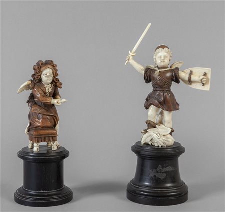 San Giuda e San Giorgio, coppia di sculture in 