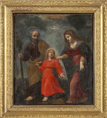 Scuola toscana sec.XVII "Sacra Famiglia" olio, 