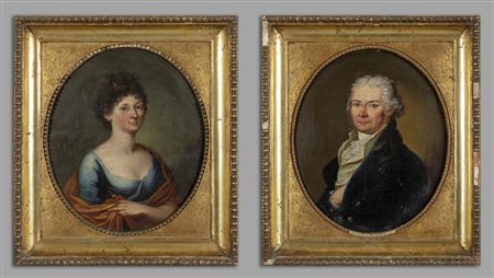 Scuola italiana fine sec.XVIII "Ritratti" coppia 