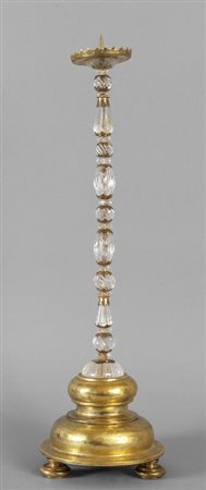 Importante candeliere in cristallo di rocca e 