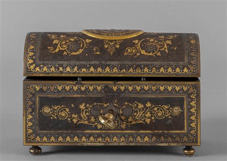 Scrigno in ferro ageminato in oro, Nord Europa, 