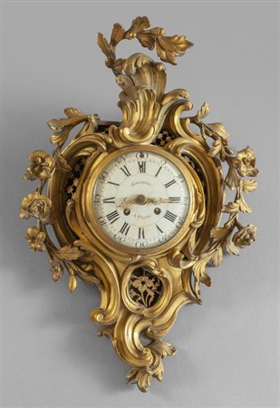 Orologio a cartel Luigi XV in bronzo dorato, 