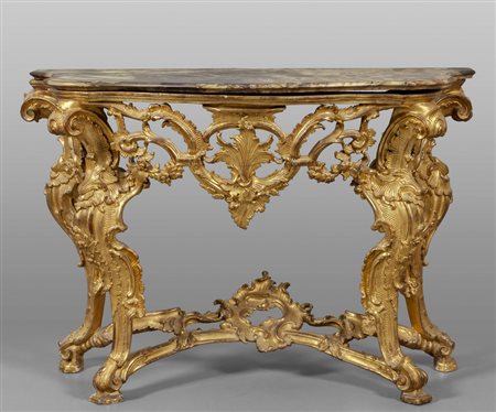 Console in stile Luigi XV in legno finemente 