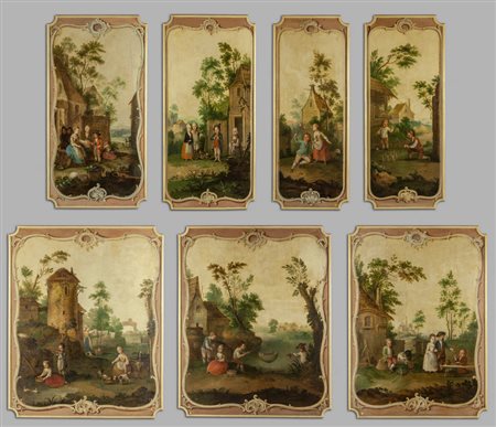 "Scene di vita contadina" sette grandi pannelli 