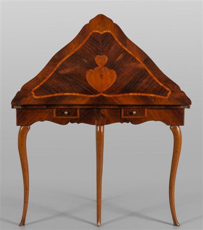 Tavolino da gioco apribile lastronato in 