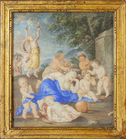 "Venere addormentata tra gli amorini" tempera su 