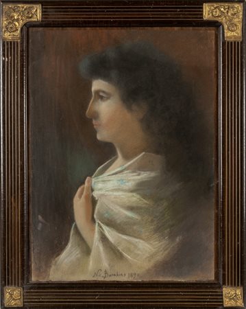 NICOLO BARABINO (1832-1891) <br>Giovane ragazza 