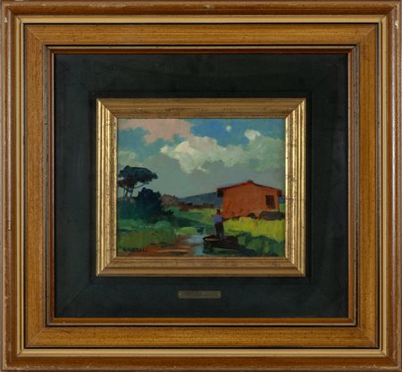 RENATO NATALI (1883-1979) <br>La casetta<br>olio 
